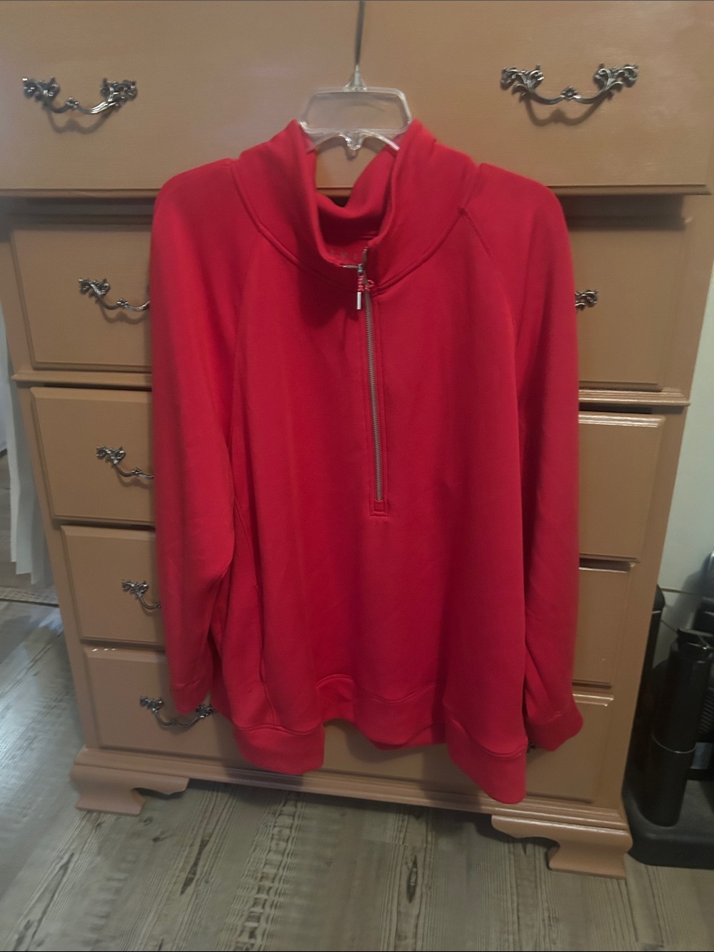 Lane Bryant Red Half-Zip Cowl Neck Sweater